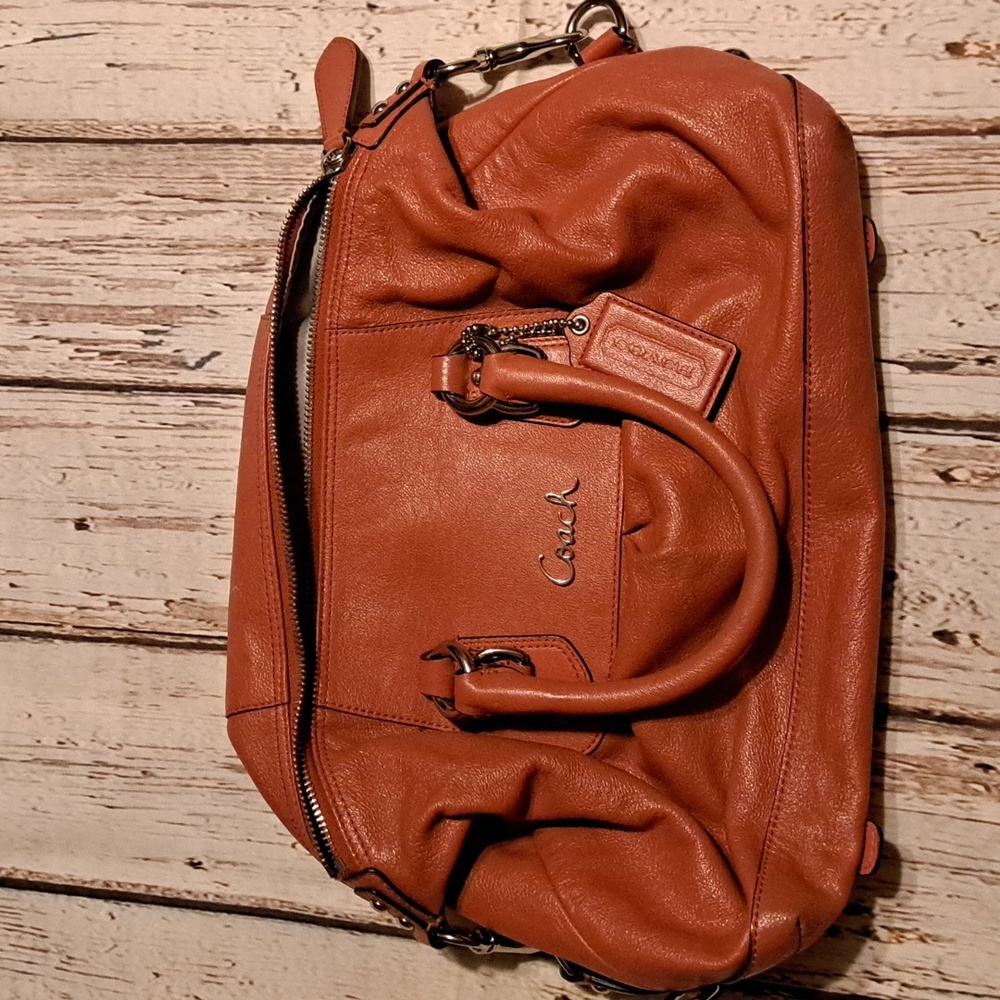 Orange Coach F15445 Ashley Leather Satchel Bag